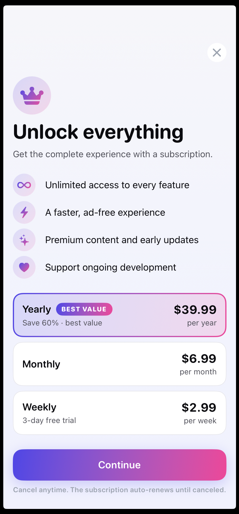 Savings Jar — paywall / subscription